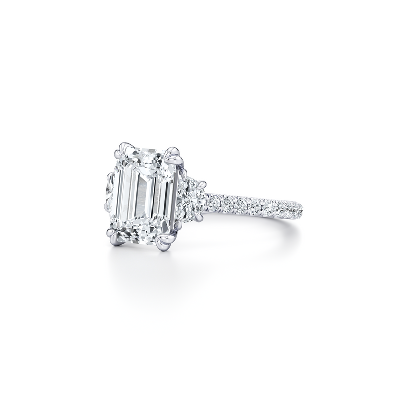 Elle Half Moon Three Stone Lab Diamond Engagement Ring image 62