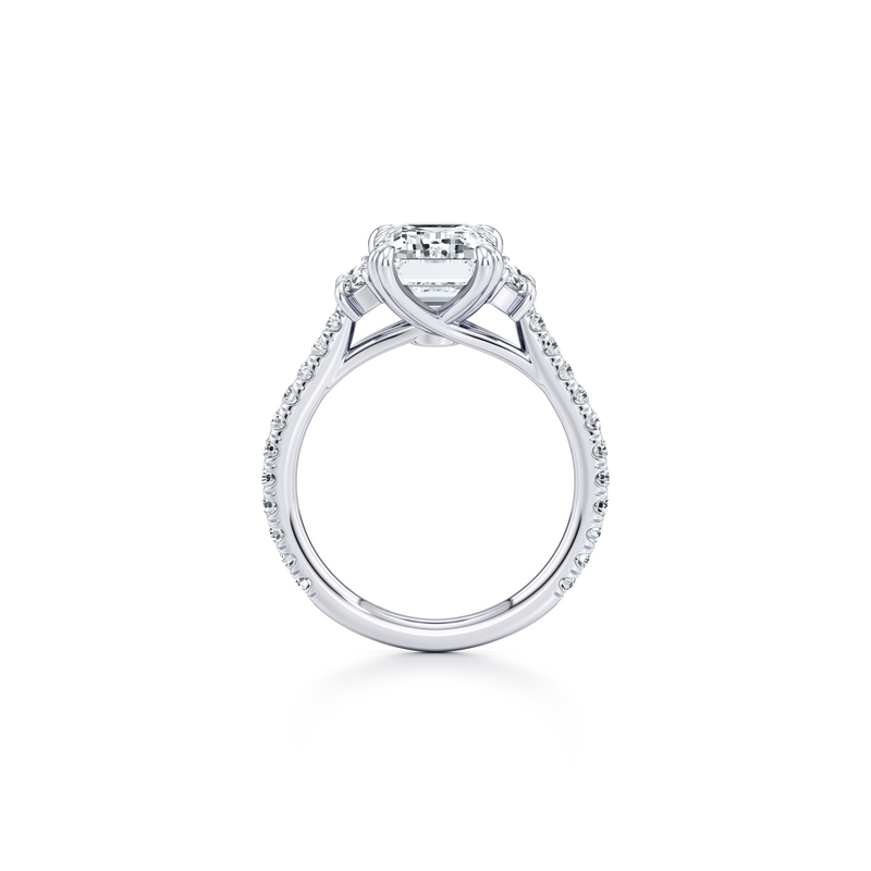 Elle Half Moon Three Stone Lab Diamond Engagement Ring image 64