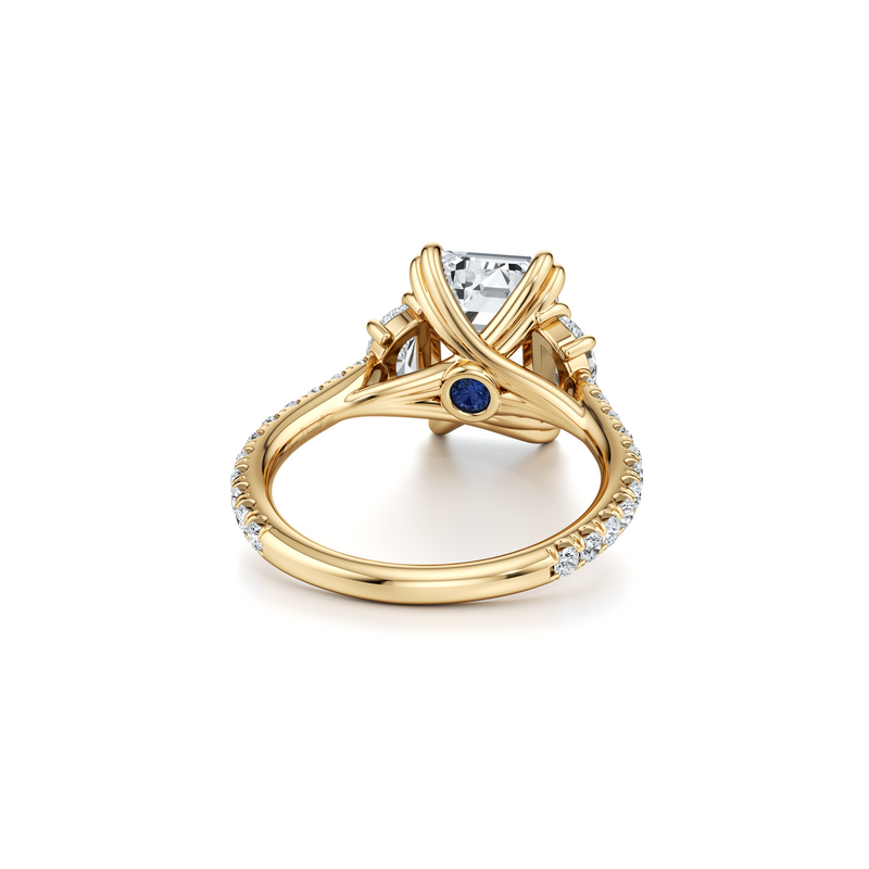 Elle Half Moon Three Stone Lab Diamond Engagement Ring image 68