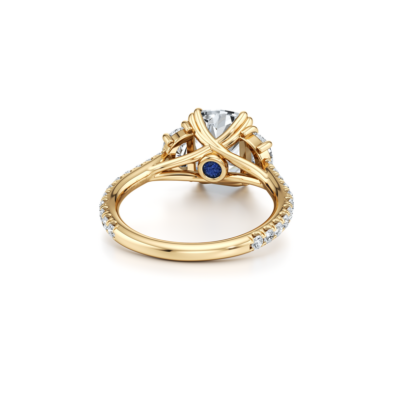 Elle Half Moon Three Stone Lab Diamond Engagement Ring image 48