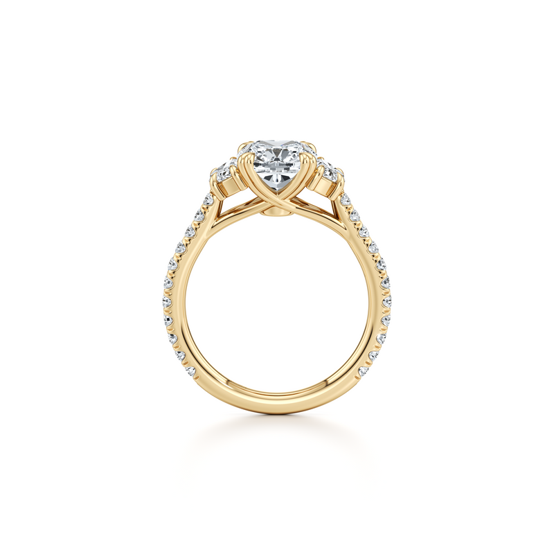 Elle Half Moon Three Stone Lab Diamond Engagement Ring image 49