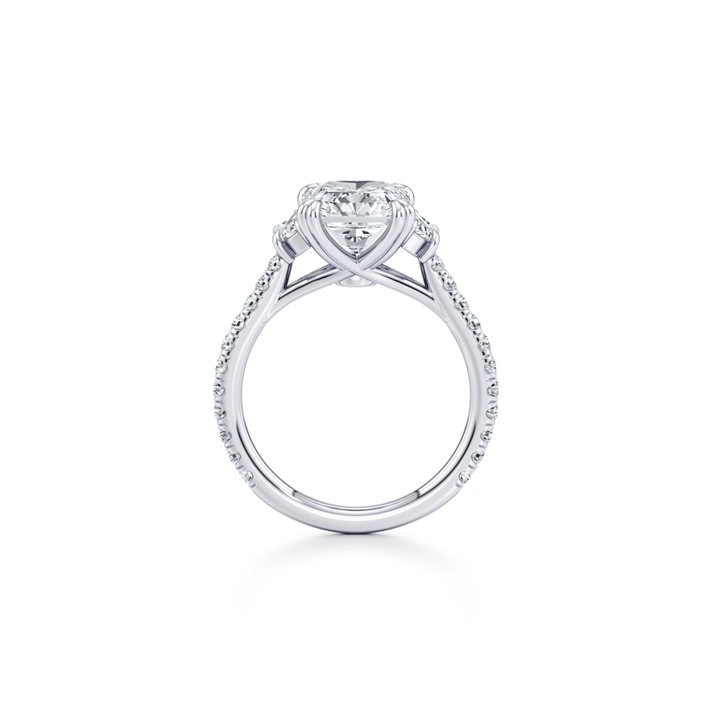 Elle Half Moon Three Stone Lab Diamond Engagement Ring image 84