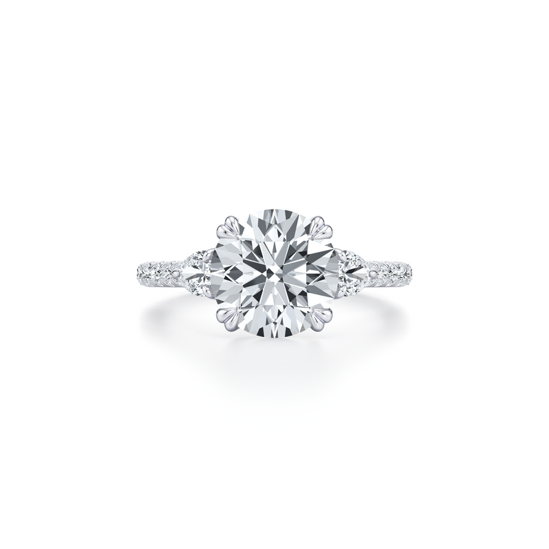 Elle Pear Three Stone Lab Diamond Engagement Ring image 1