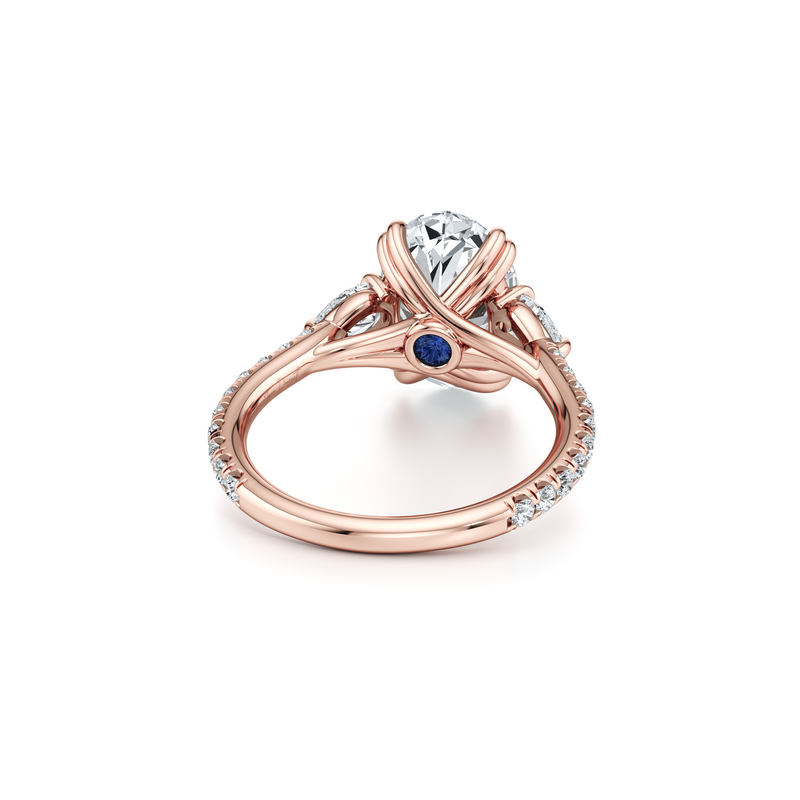 Elle Pear Three Stone Lab Diamond Engagement Ring image 33