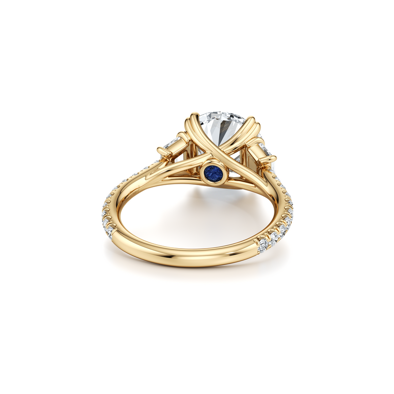 Elle Trapezoid Three Stone Lab Diamond Engagement Ring image 8