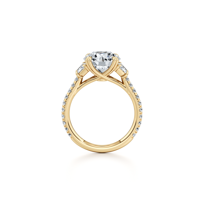 Elle Trapezoid Three Stone Lab Diamond Engagement Ring image 9