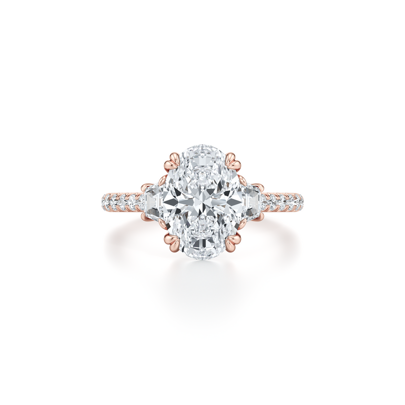 Elle Trapezoid Three Stone Lab Diamond Engagement Ring image 31