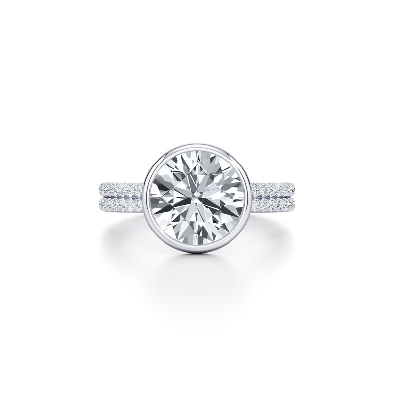 Elle Bezel Solitaire Lab Diamond Engagement Ring image 1