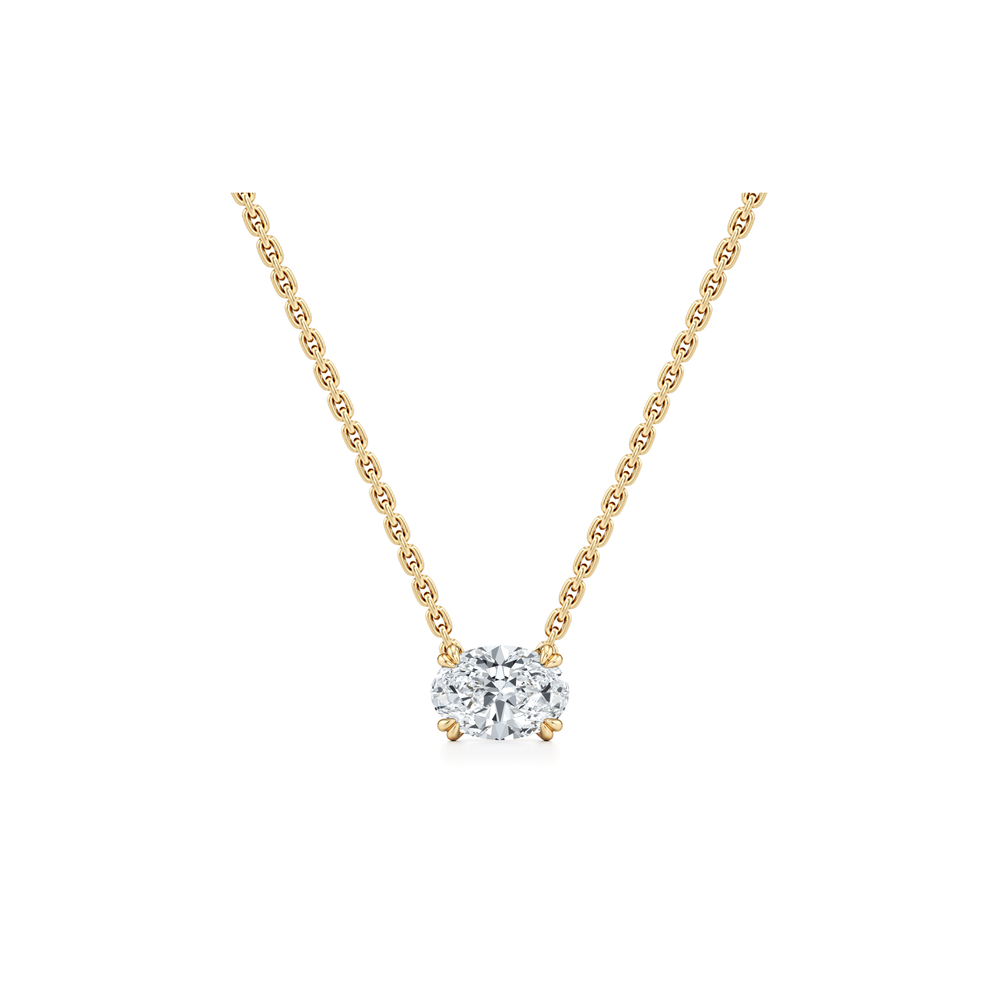 Elle Oval Pendant 18k Yellow Gold 1 CTW Front View