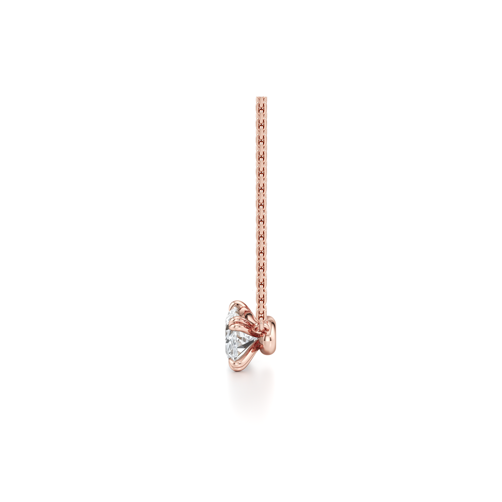 Elle Oval Pendant 18k Rose Gold 1.5 CTW Front View
