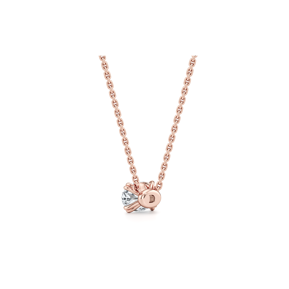 Elle Oval Pendant 18k Rose Gold 1.5 CTW Front View