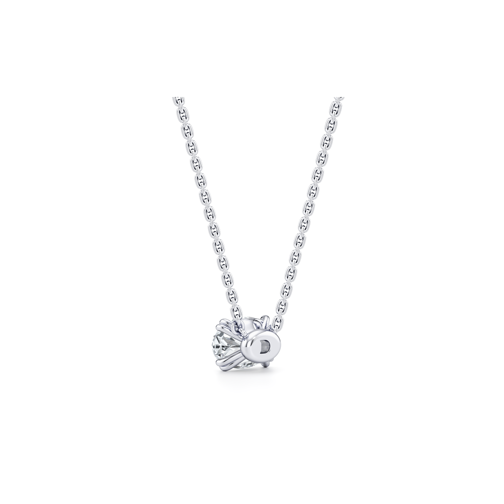 Elle Oval Pendant 18k White Gold 1.5 CTW Front View