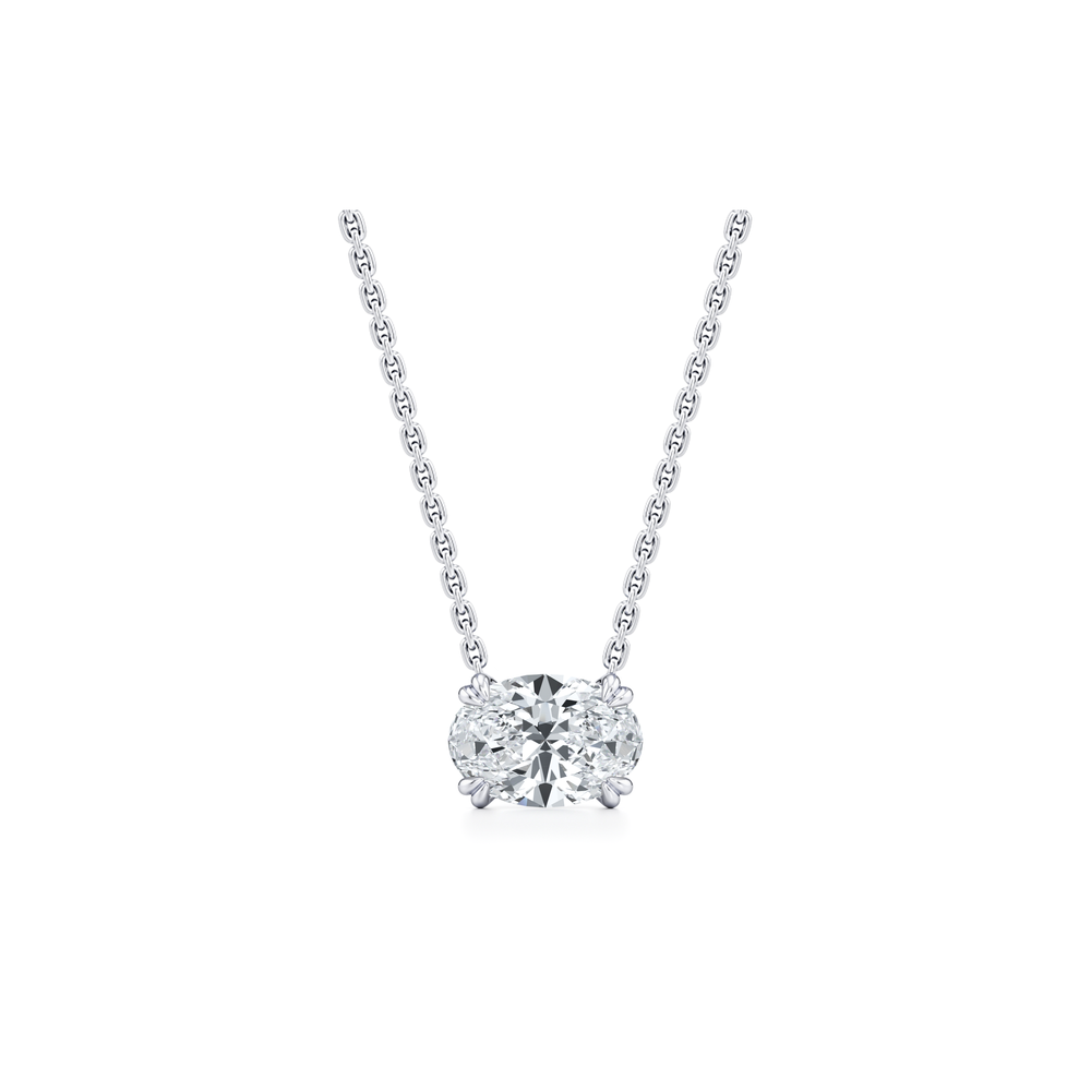 Elle Oval Pendant Platinum 2 CTW Front View