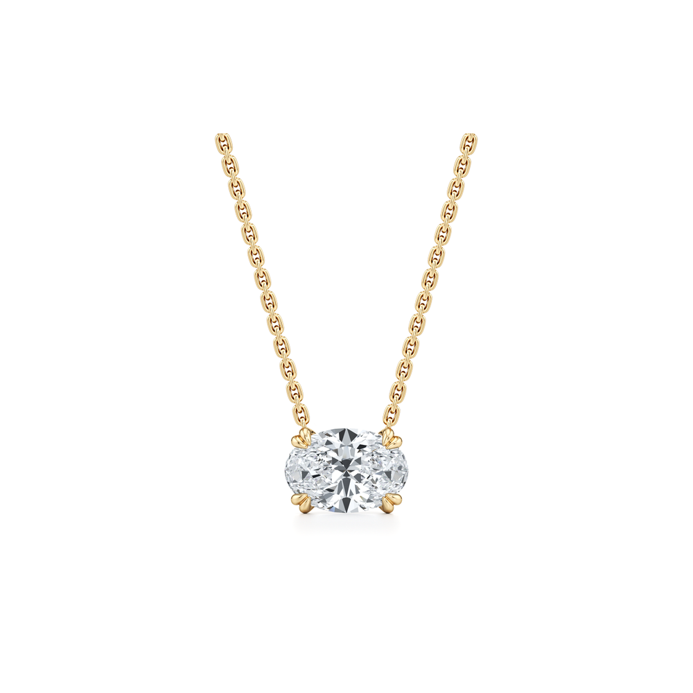 Elle Oval Pendant 18k Yellow Gold 2 CTW Front View
