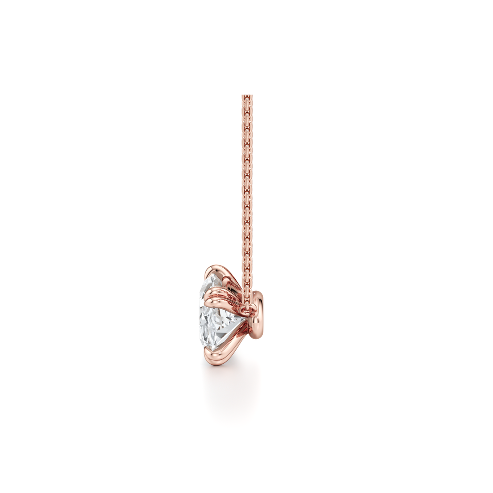 Elle Oval Pendant 18k Rose Gold 4 CTW Front View