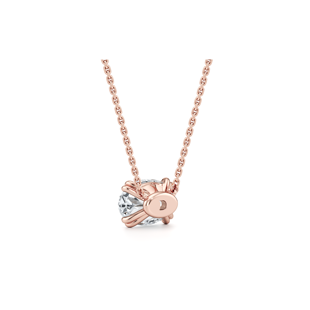 Elle Oval Pendant 18k Rose Gold 4 CTW Front View