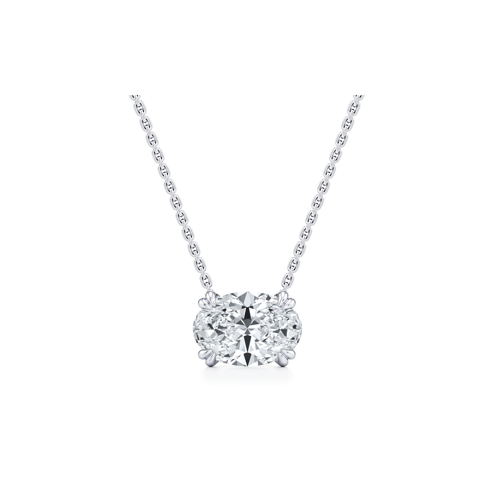 Elle Oval Pendant Platinum 4 CTW Front View