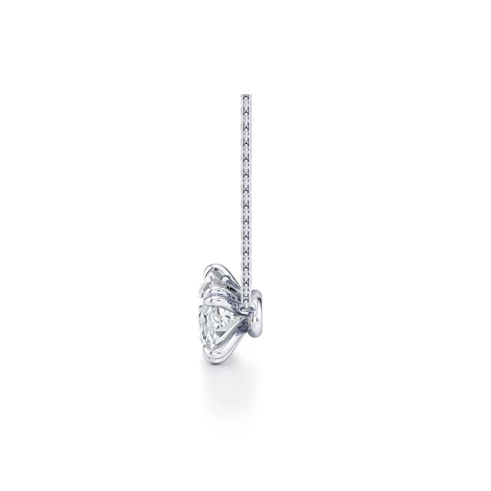 Elle Oval Pendant 18k White Gold 4 CTW Front View