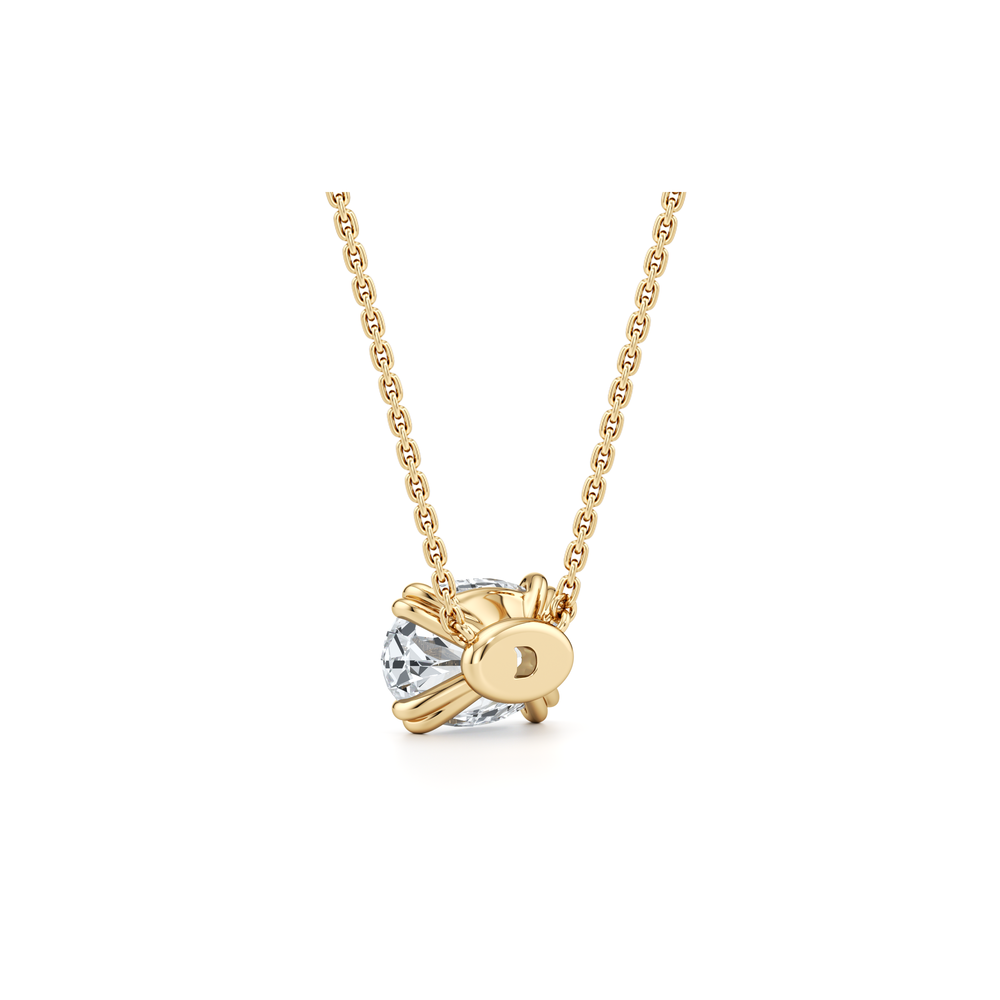 Elle Oval Pendant 18k Yellow Gold 4 CTW Front View