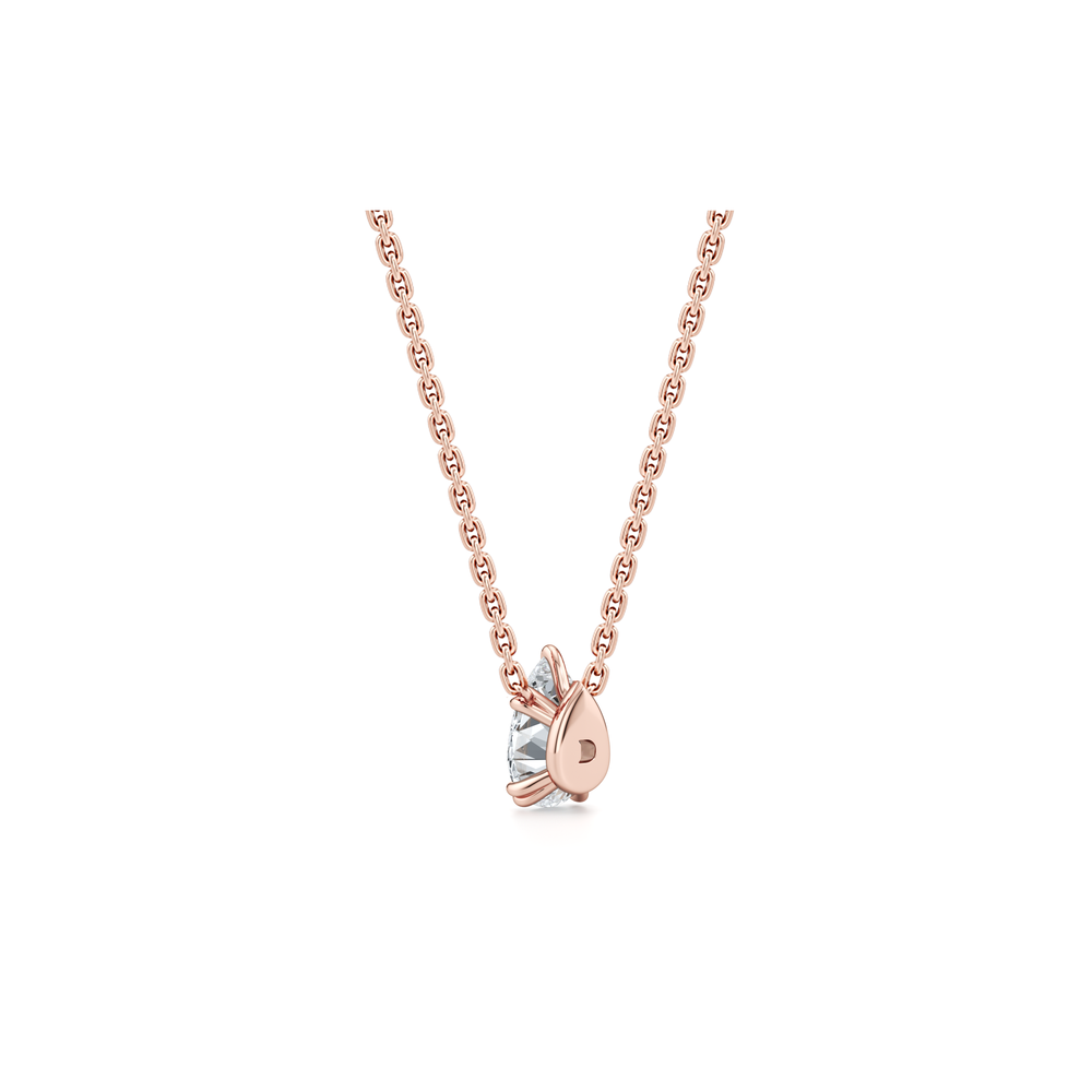 Elle Pear Pendant 18k Rose Gold 1 CTW Front View