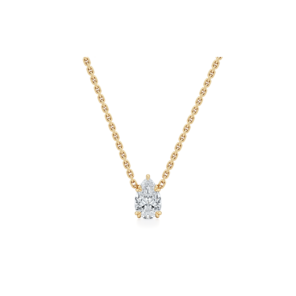 Elle Pear Pendant 18k Yellow Gold 1 CTW Front View