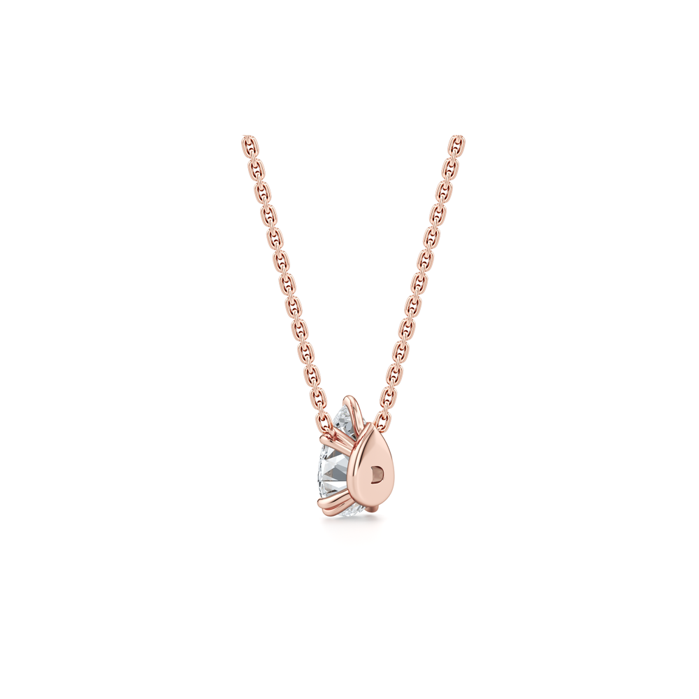 Elle Pear Pendant 18k Rose Gold 1.5 CTW Front View