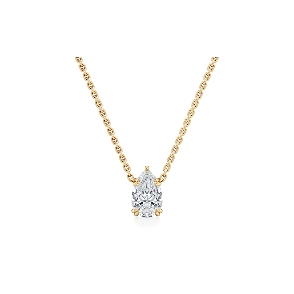Elle Pear Pendant 18k Yellow Gold 1.5 CTW Front View