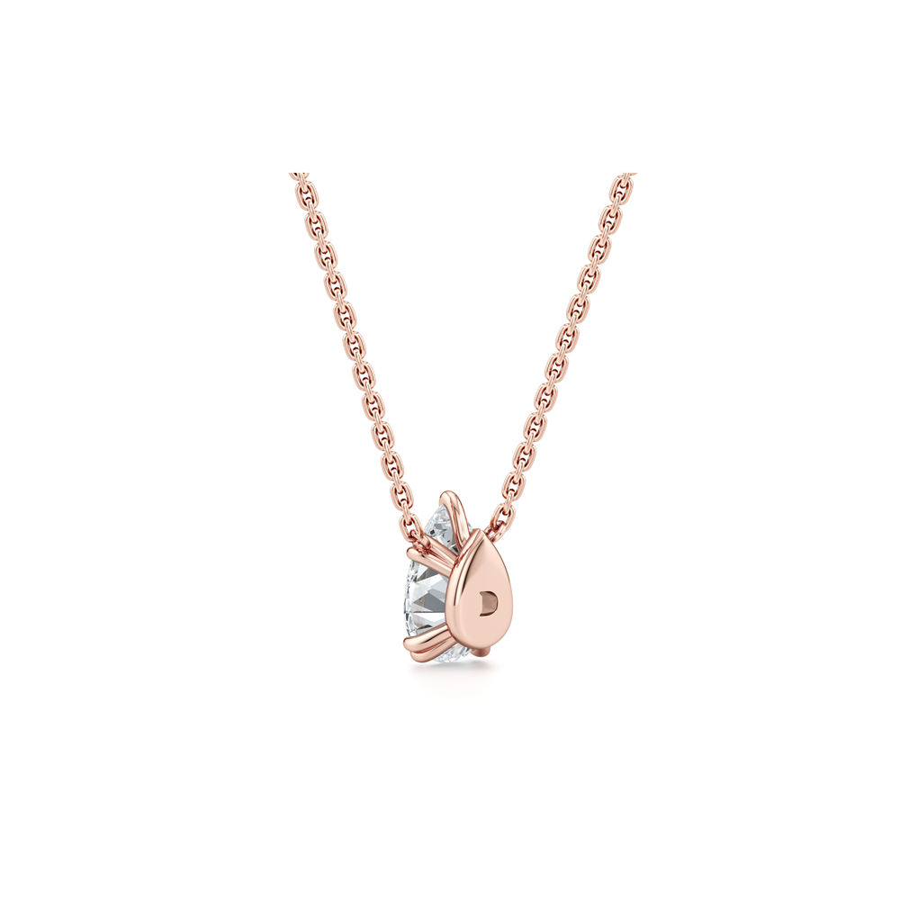 Elle Pear Pendant 18k Rose Gold 2 CTW Front View