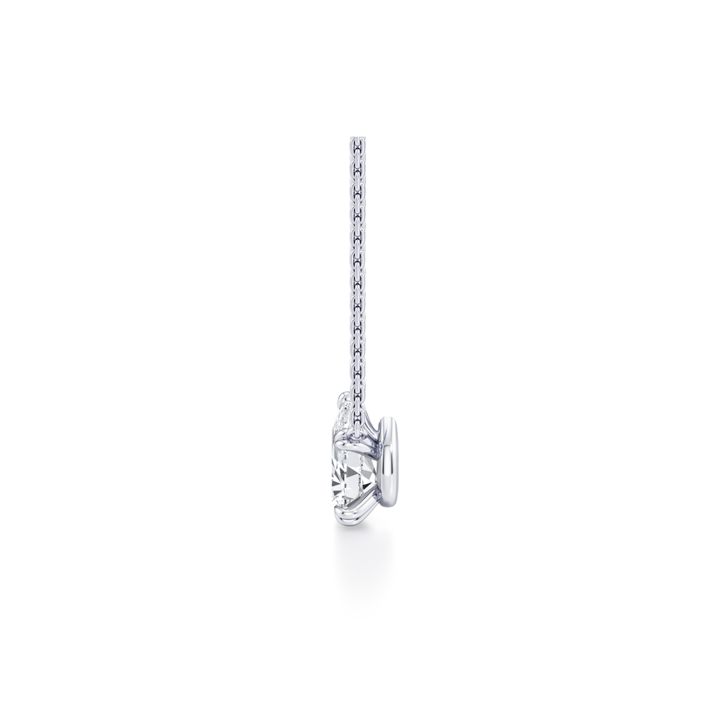 Elle Pear Pendant 18k White Gold 2 CTW Front View