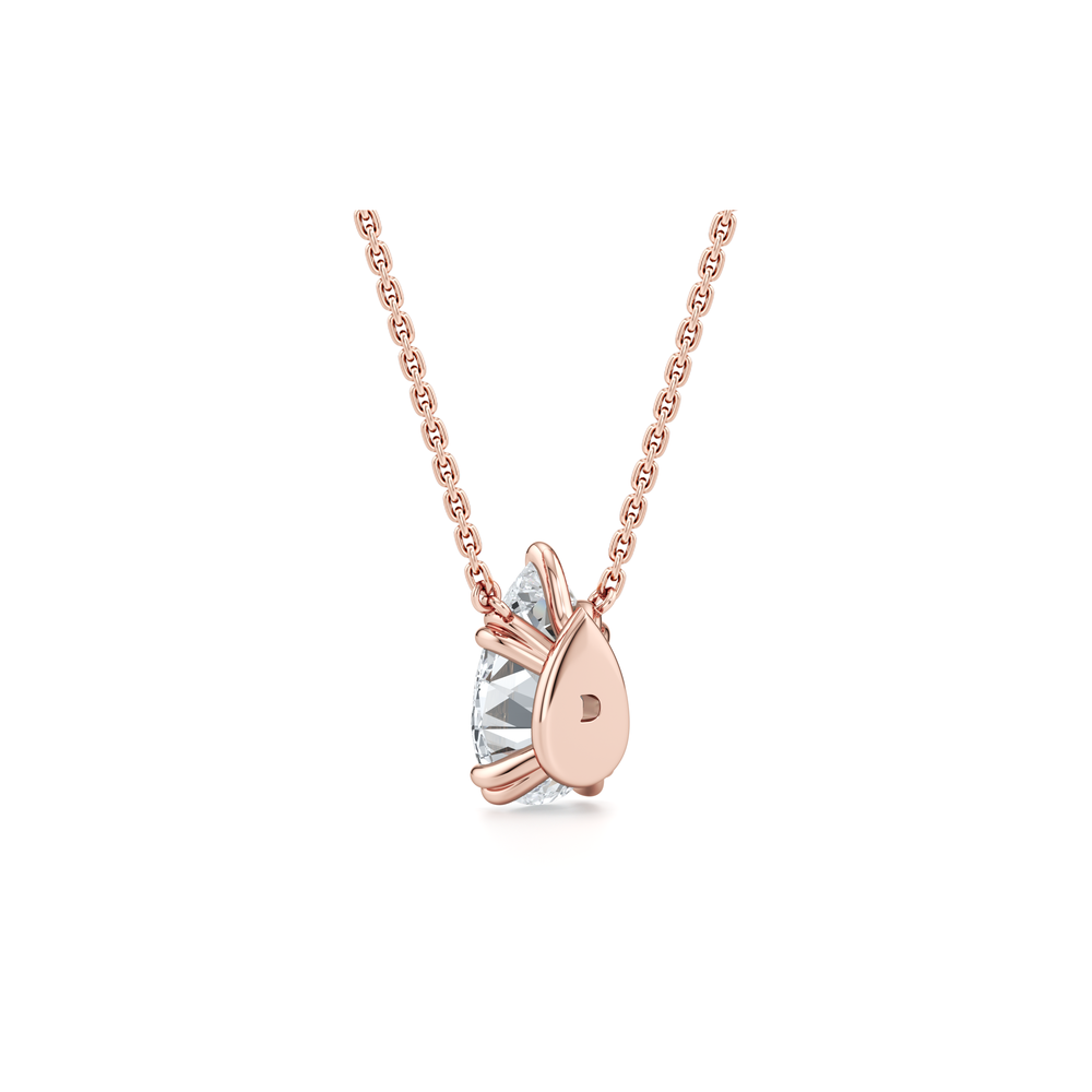 Elle Pear Pendant 18k Rose Gold 4 CTW Front View