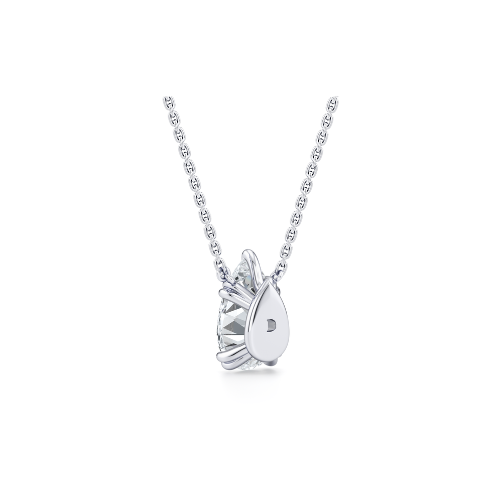 Elle Pear Pendant 18k White Gold 4 CTW Front View