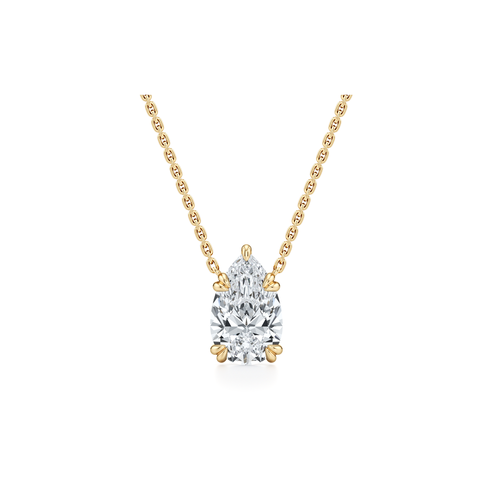 Elle Pear Pendant 18k Yellow Gold 4 CTW Front View