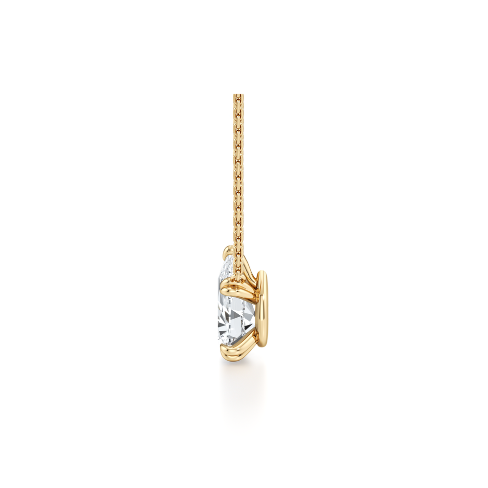 Elle Pear Pendant 18k Yellow Gold 4 CTW Front View