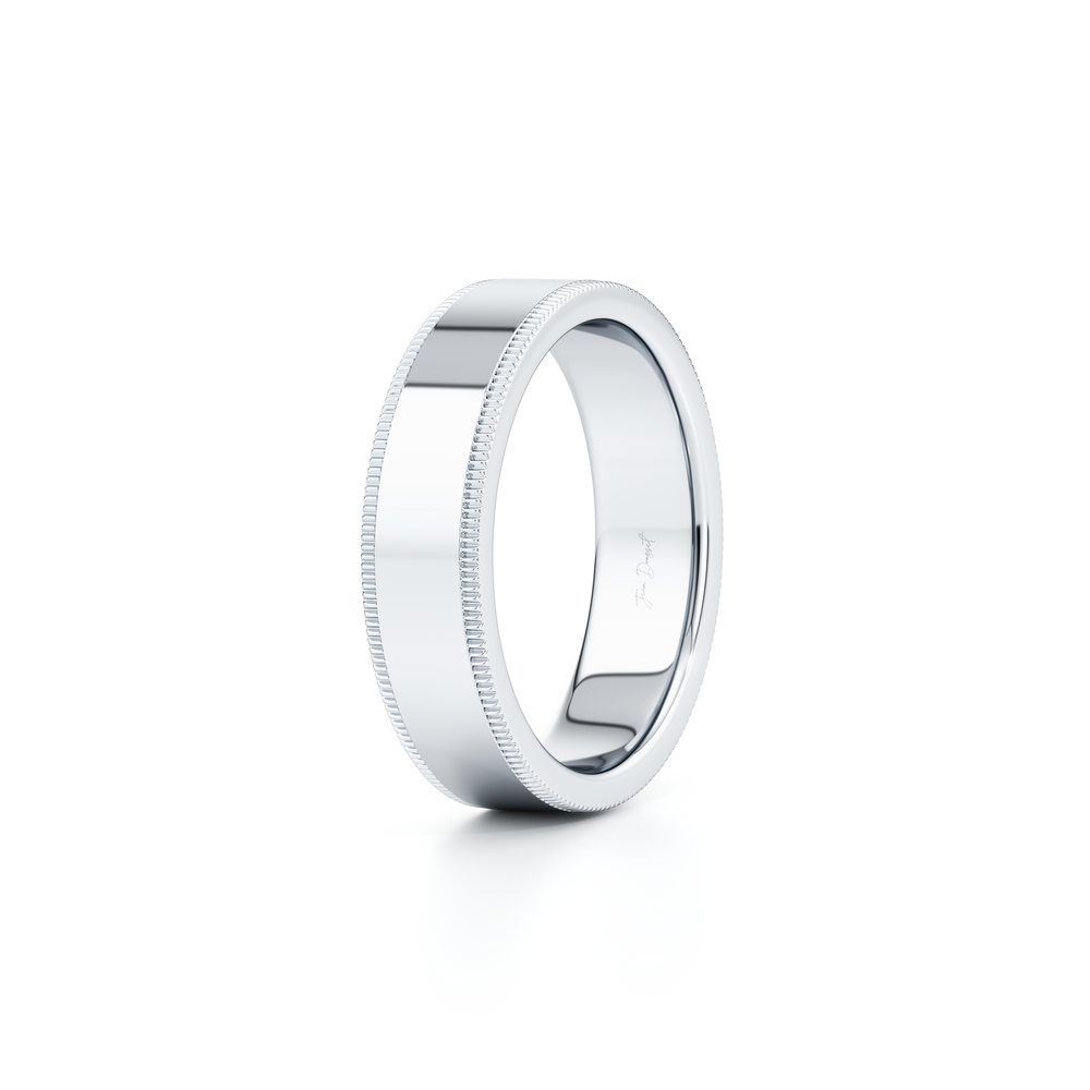 Modern Flat Men's Band With Milgrain image 4