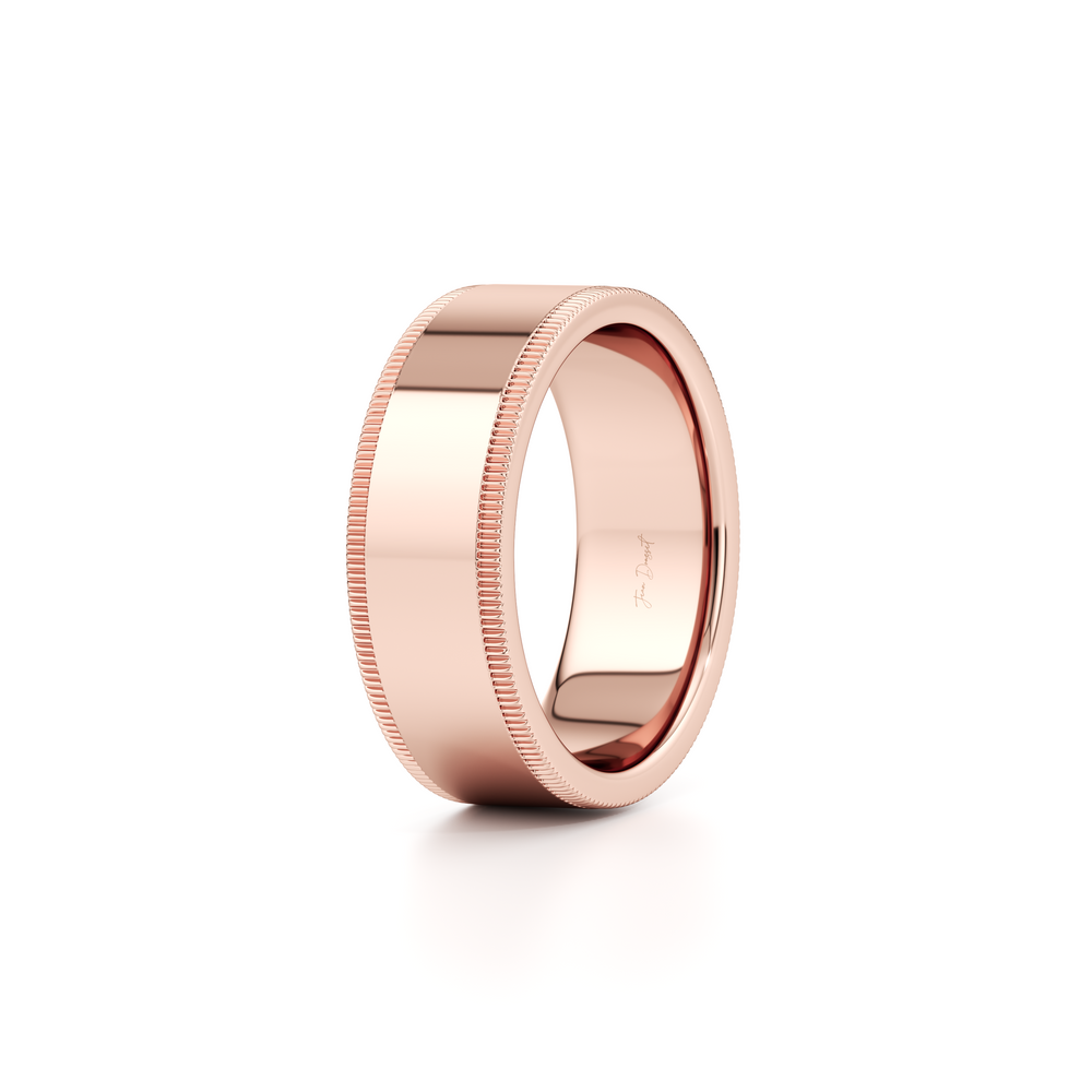 Modern Flat Men's Band With Milgrain image 11