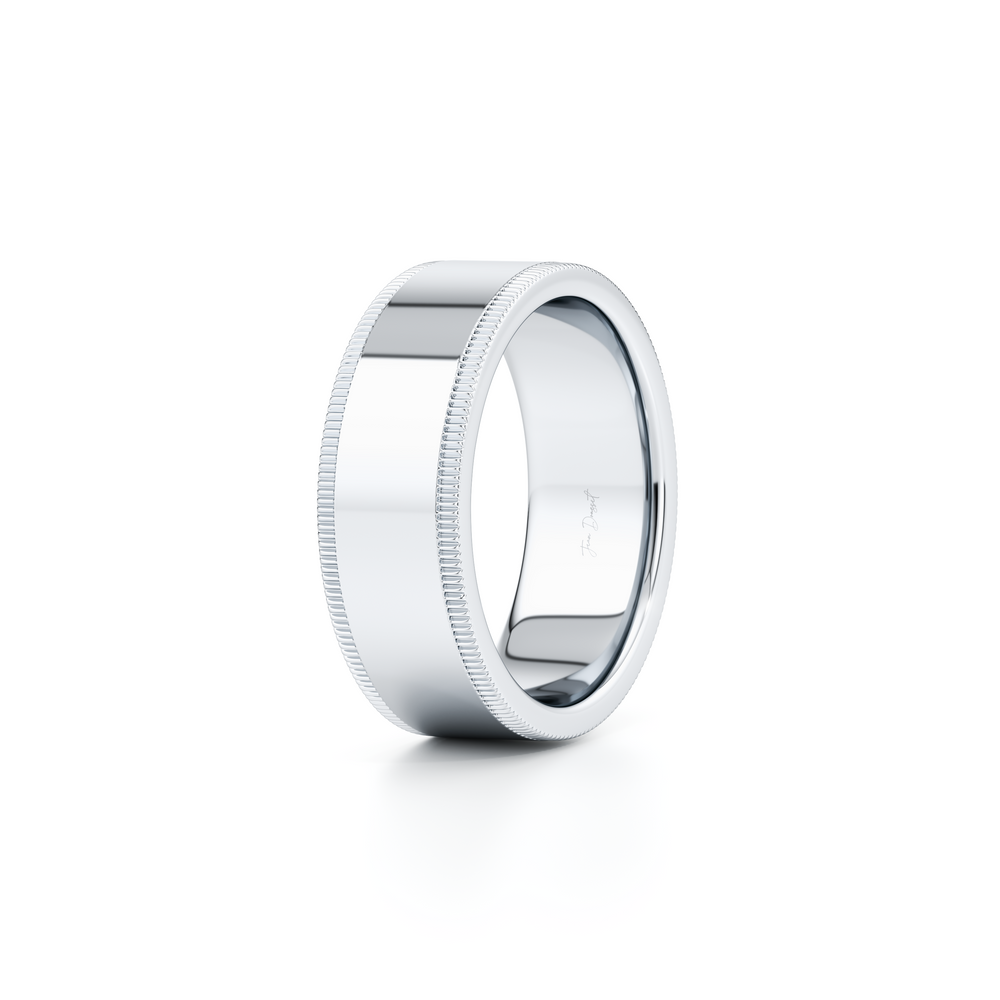 Modern Flat Men's Band With Milgrain image 13