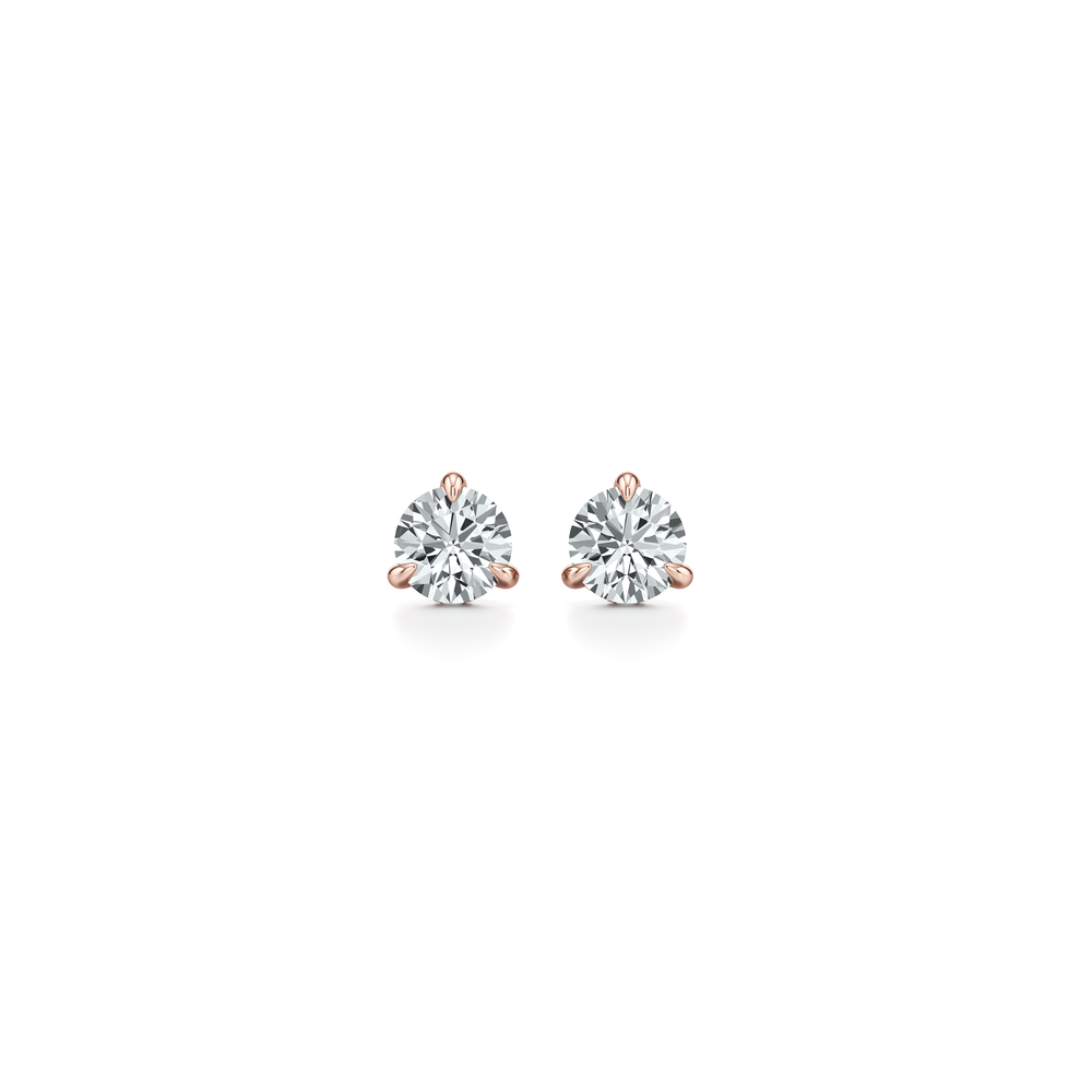 18k Rose Gold 1 CTW Pair