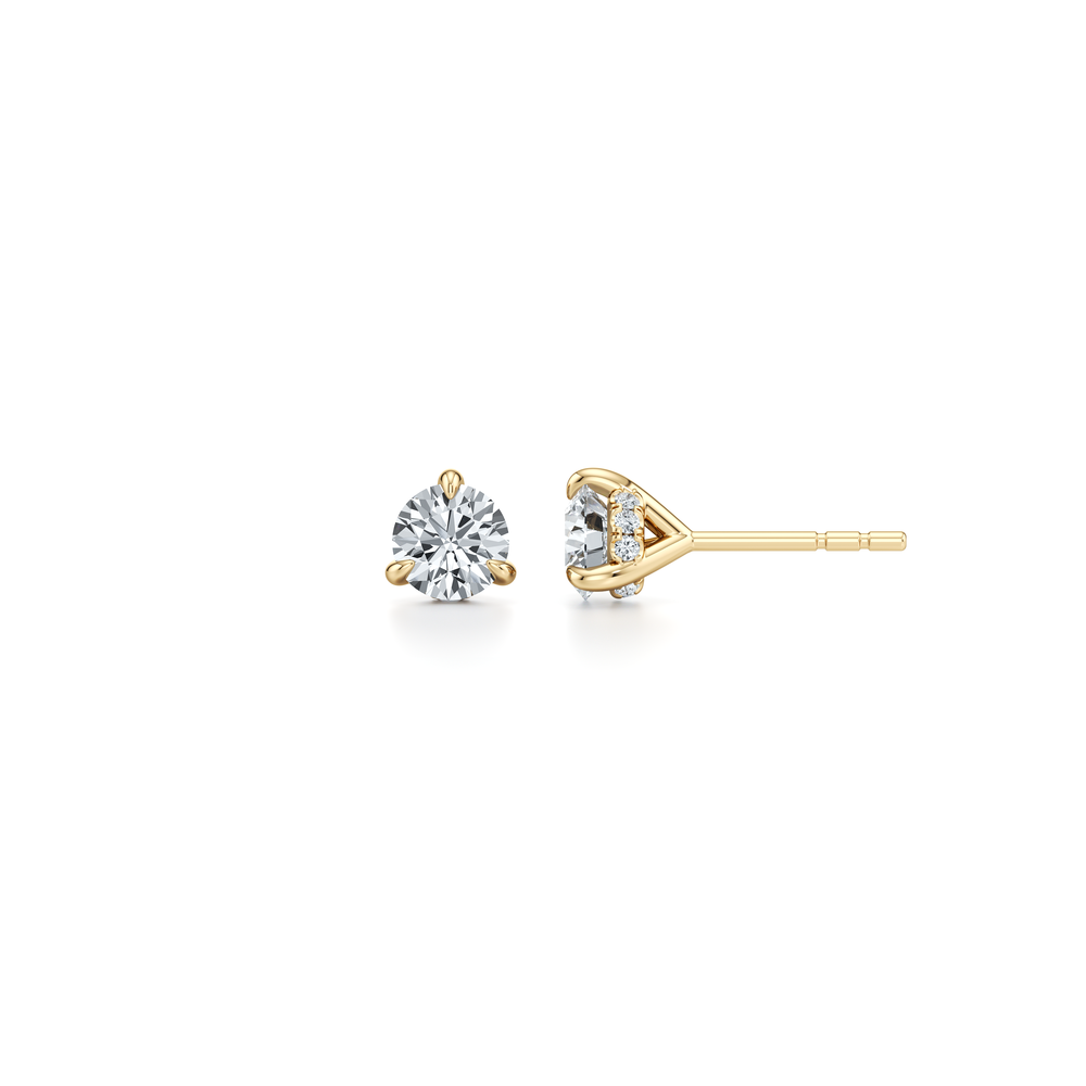 18k Yellow Gold 1 CTW Pair