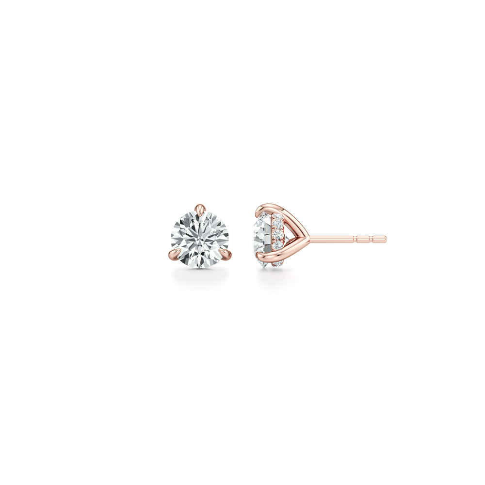 18k Rose Gold 2 CTW Pair