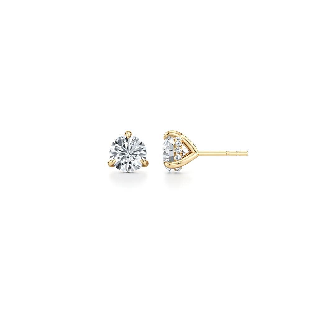 18k Yellow Gold 2 CTW Pair