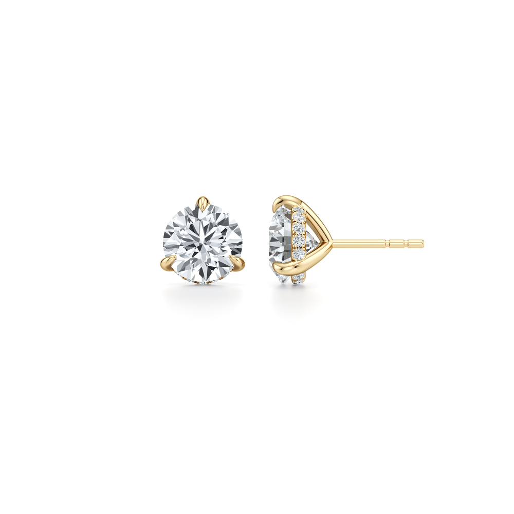 18k Yellow Gold 4 CTW Pair