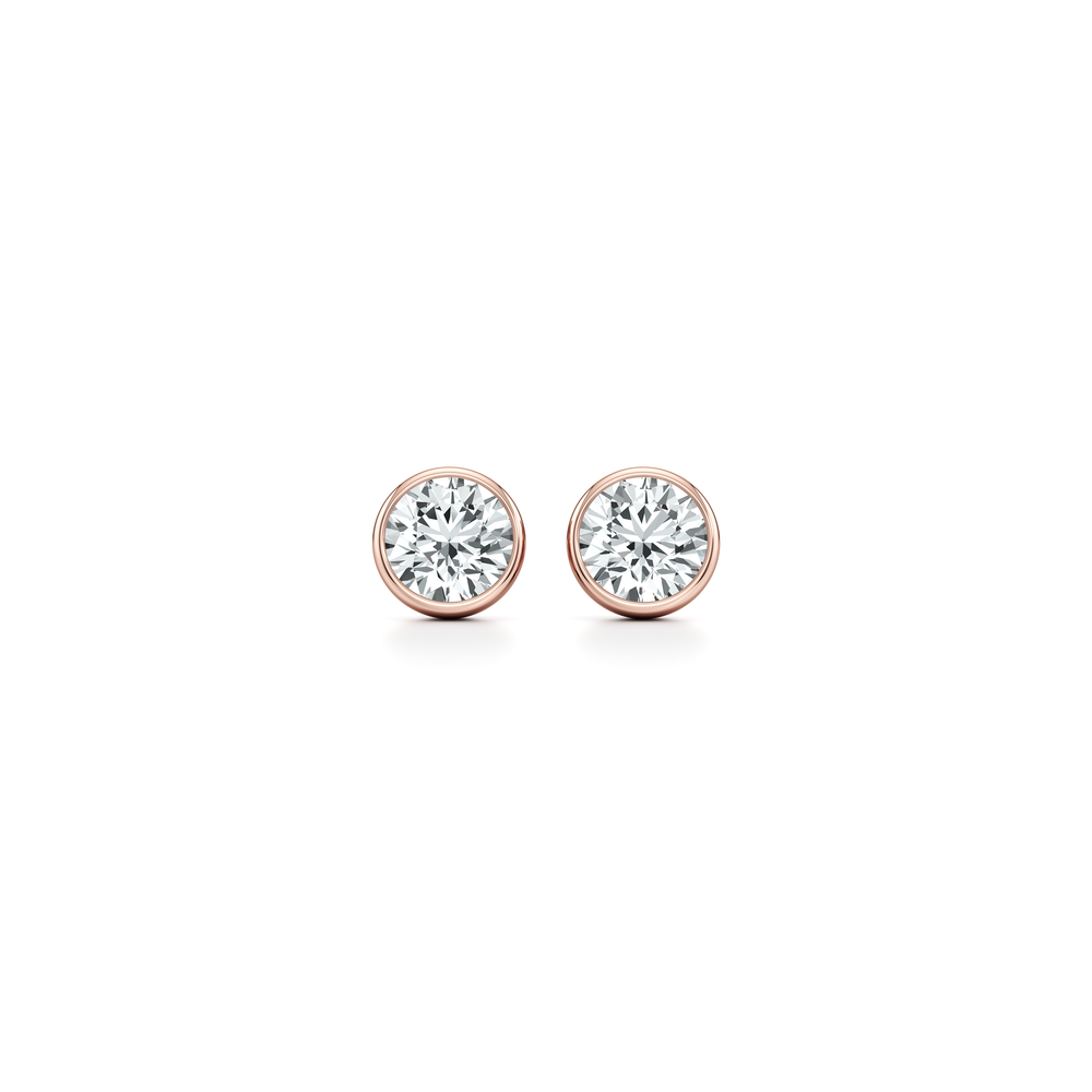 Bezel Set Lab Diamond Round Brilliant Studs image 7