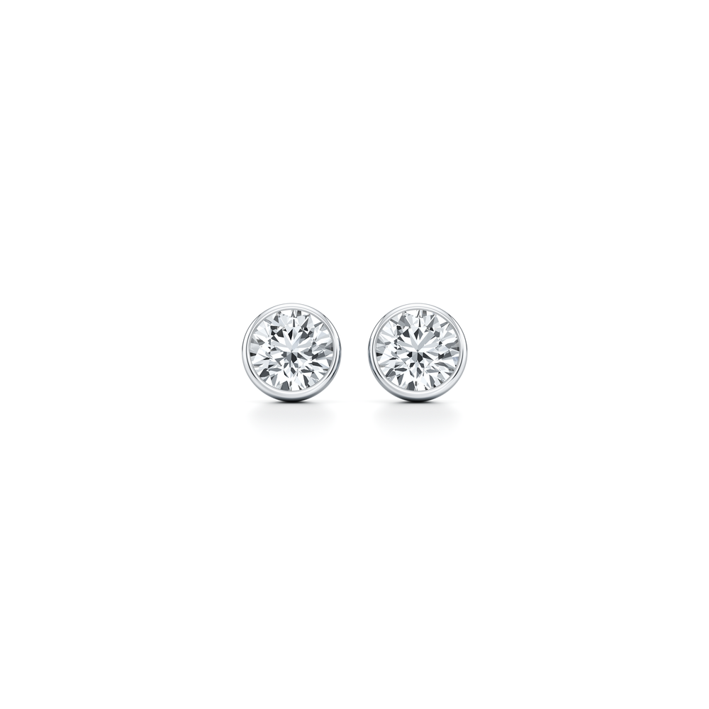 Bezel Set Lab Diamond Round Brilliant Studs image 10
