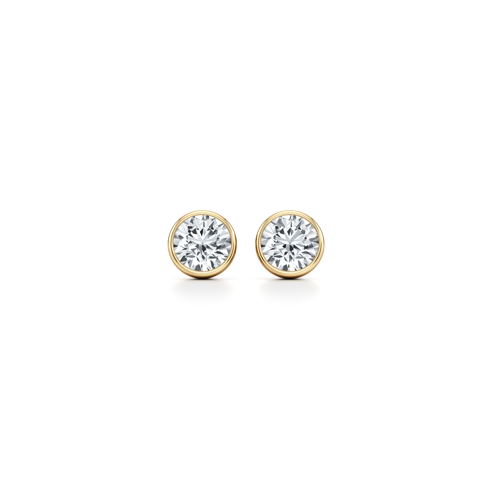 Bezel Set Lab Diamond Round Brilliant Studs image 4