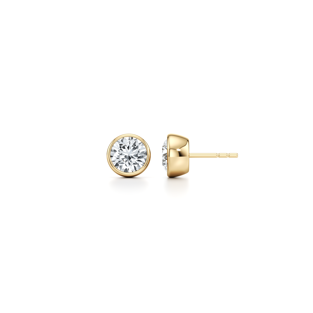 Bezel Set Lab Diamond Round Brilliant Studs image 5