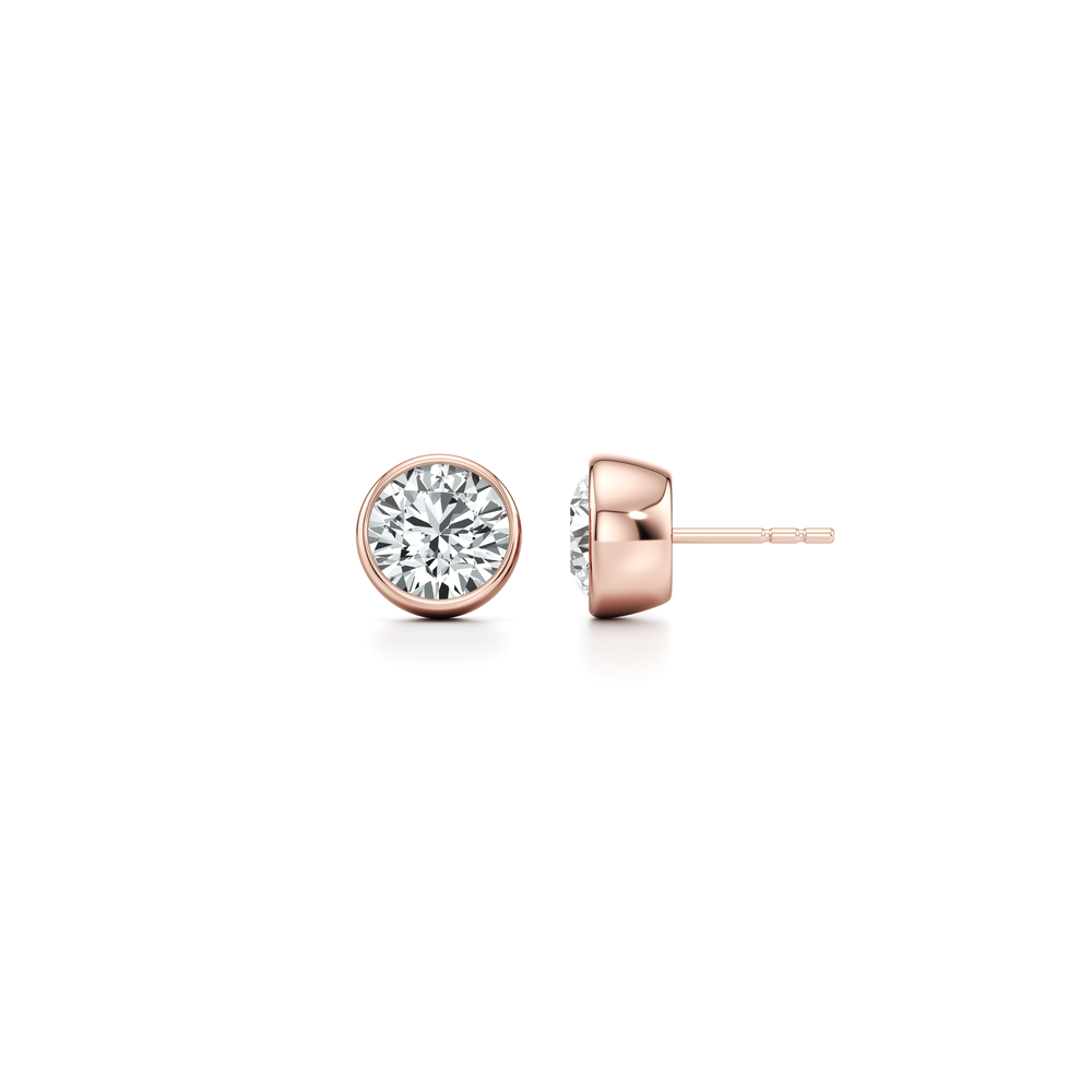 Bezel Set Lab Diamond Round Brilliant Studs image 20