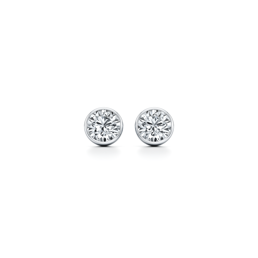 Bezel Set Lab Diamond Round Brilliant Studs image 13