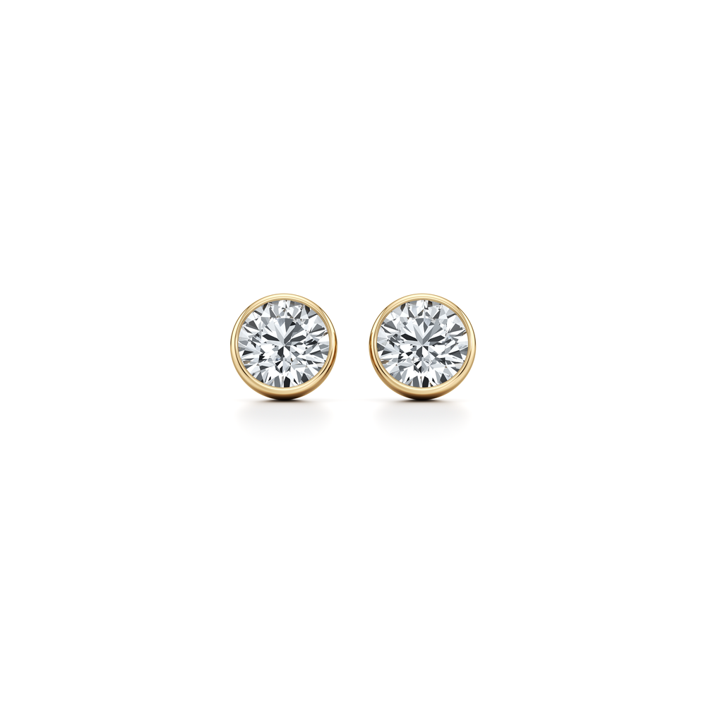 Bezel Set Lab Diamond Round Brilliant Studs image 16