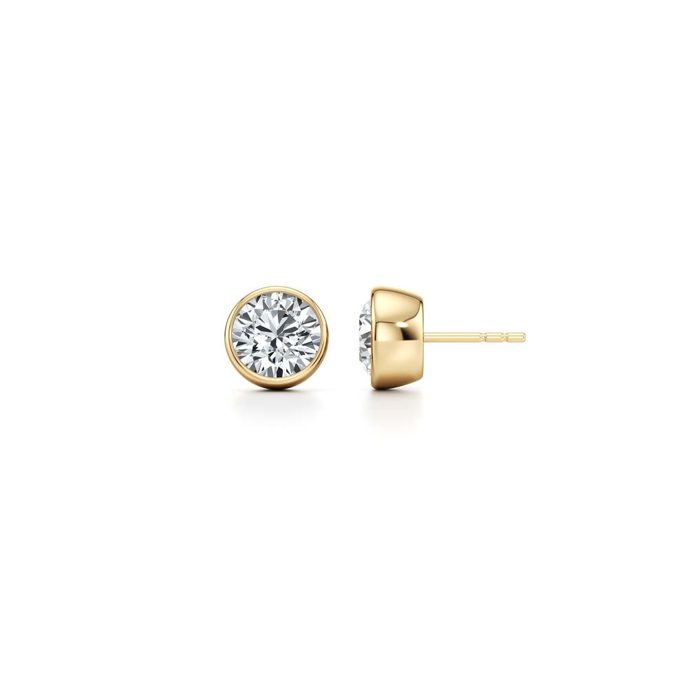 Bezel Set Lab Diamond Round Brilliant Studs image 17