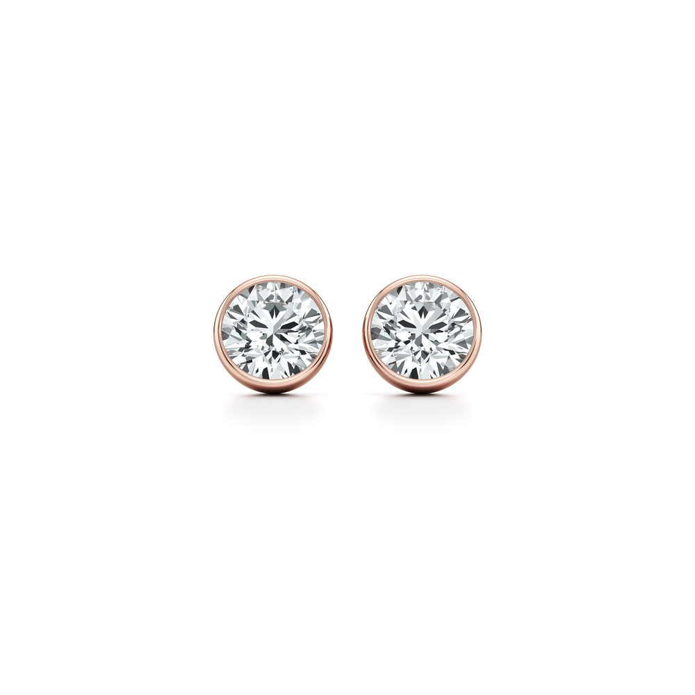 Bezel Set Lab Diamond Round Brilliant Studs image 31